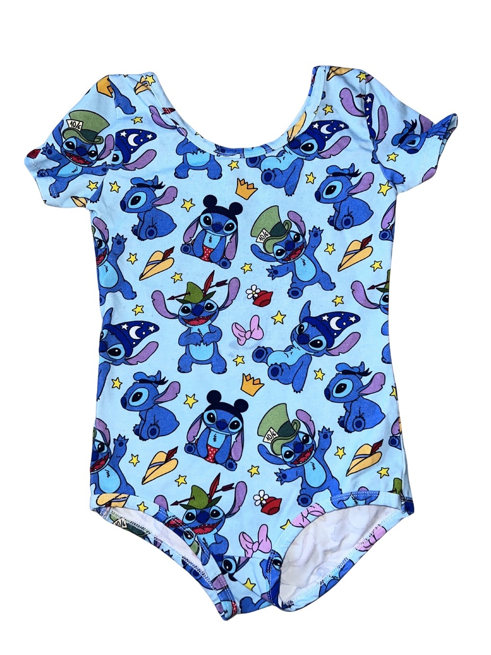 Blue Stitch Print Girls leotard